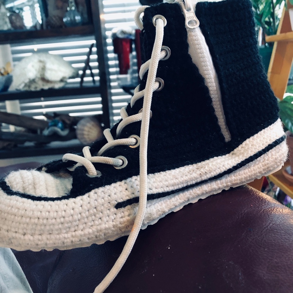Converse crochet slippers